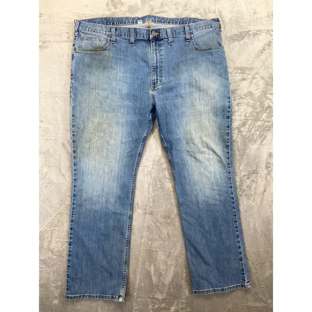 Carhartt Men's Relaxed Fit Straight Jeans 46x30‎ Blue Light Wash